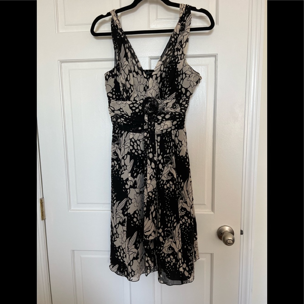 Sandra Angelozzi silk black and cream dress